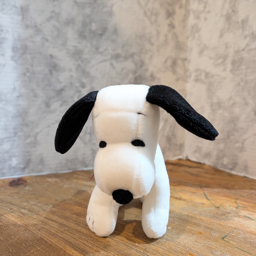 Charming Black and White Stuffed Dog Toy
